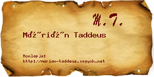 Márián Taddeus névjegykártya
